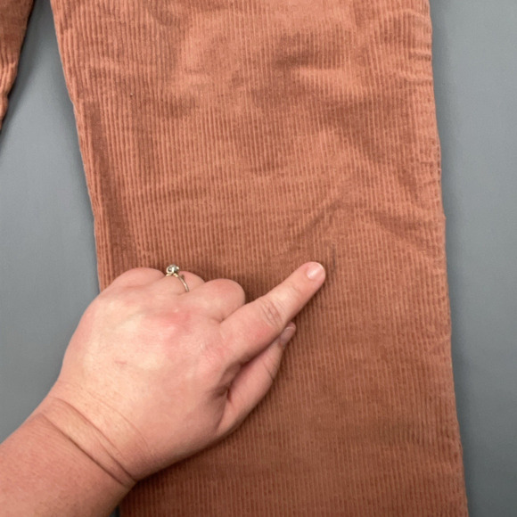 Faherty Brown Corduroy Pants Women 27 Relaxed Wide Leg Patch Pocket Casual - Picture 9 of 10